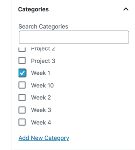 image of categories in right sidebar